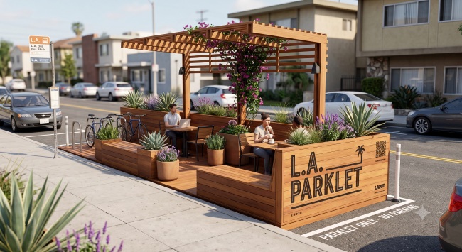 al fresco dining los angeles parklet outdoor eating